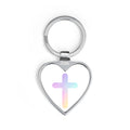 Pastel Cross Heart Keychain