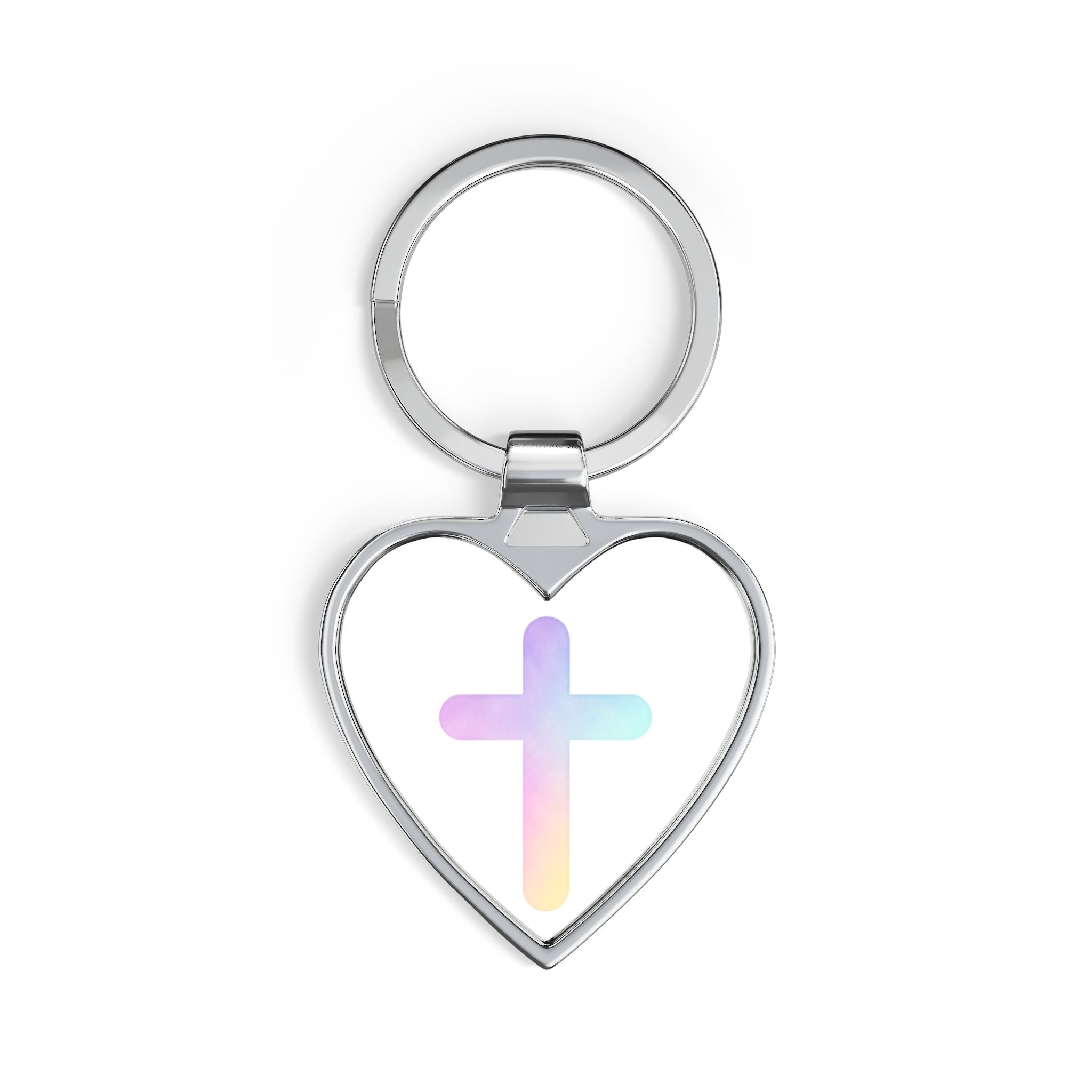 Pastel Cross Heart Keychain